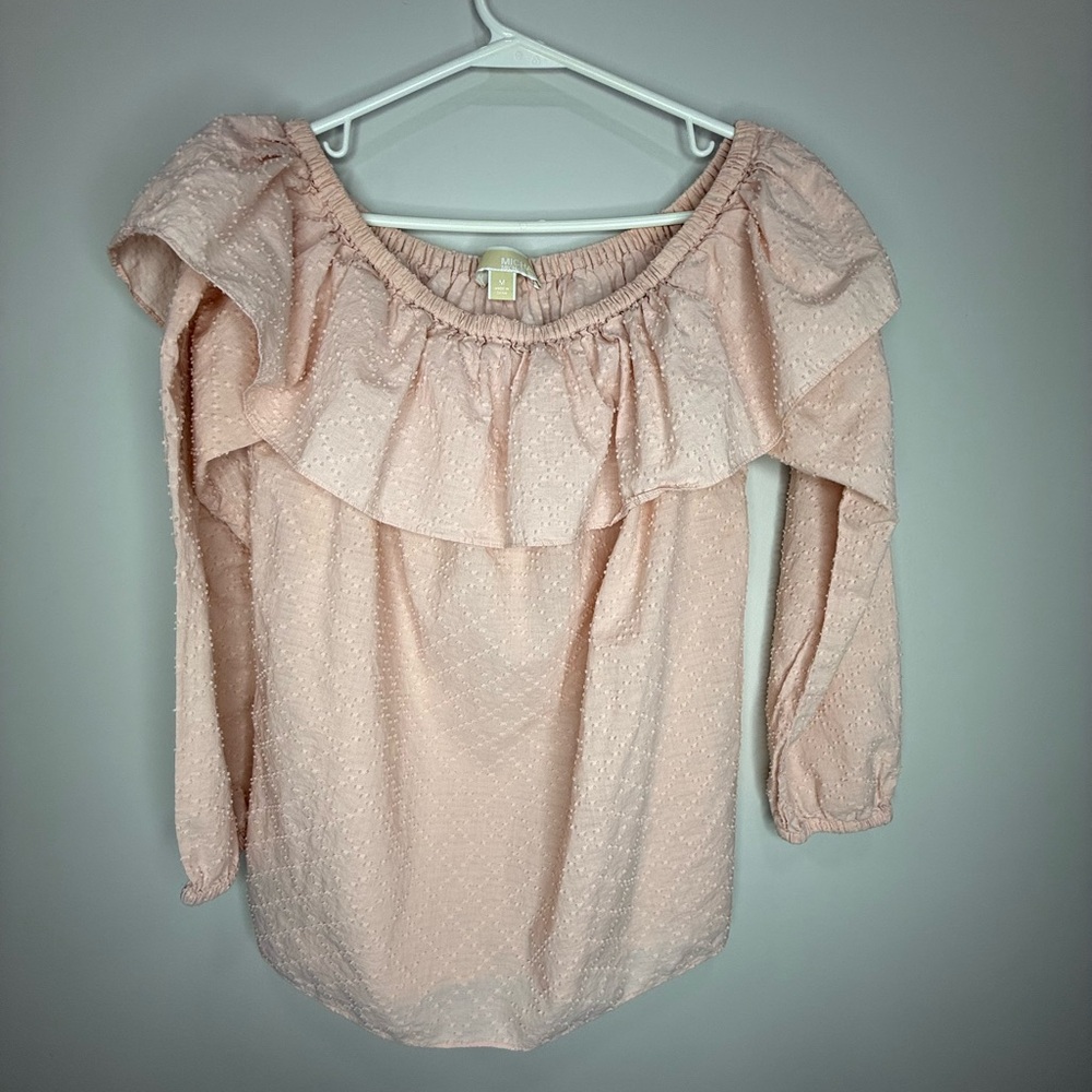 Michael Kors Womens Size M Pink  off the shoulder blouse